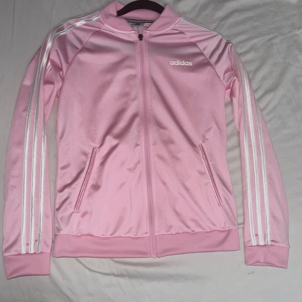 Pink adidas track jacket